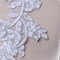2 Pieces Silver and White Beaded Applique Pair Alencon Lace Sequined Pearl Detail